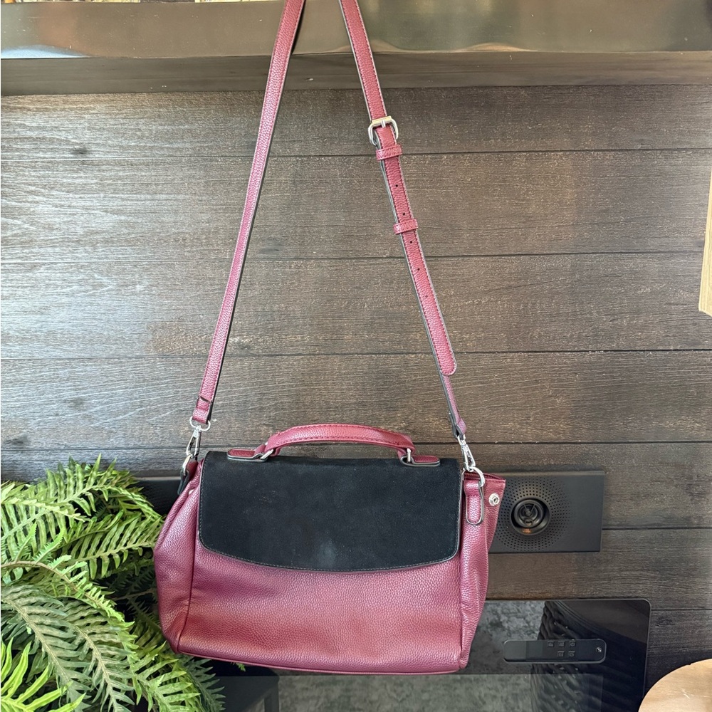 Madison West Burgundy and Black Crossbody Bag
